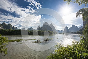 Reflection of Yellow Cloth - Photographing along Li River