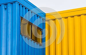 Window in Blue Container Building