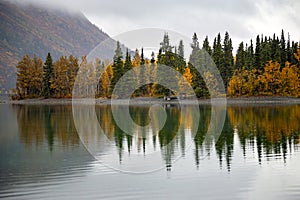 Reflections Autumn Landscape Kathleen Lake Yukon Canada