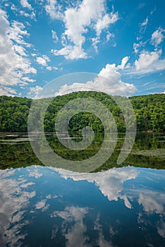 Reflections at Brooks Lake, near Bear Mountain in the Hudson Valley, New York