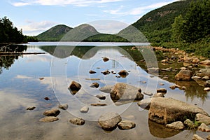 Reflections of Bubble Mountain in Jordan Lake Acadia National Park