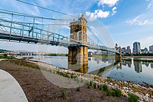 Reflections of Cincinnati in the Ohio River