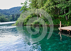 Reflections in Clean Turquoise Water, Plitvice Lakes, Croatia