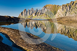 Reflections of the Devils Teeth, Tungeneset on Senja photo