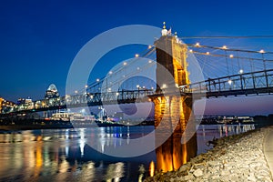 Reflections of Downtown Cincinnati in the Ohio River