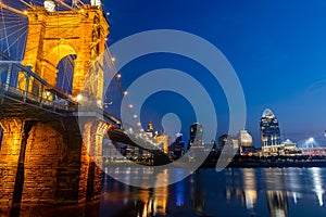 Reflections of Downtown Cincinnati in the Ohio River