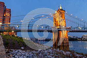 Reflections of Downtown Cincinnati in the Ohio River