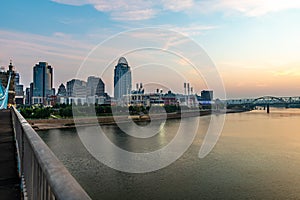 Reflections of Downtown Cincinnati in the Ohio River