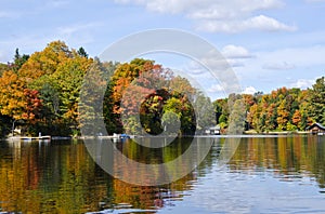 Reflections of Fall Colors on a Tranquil Lake #5