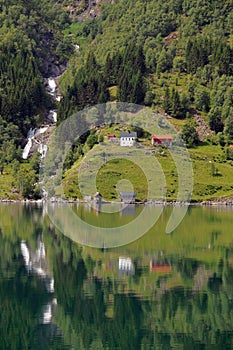 Reflections in Fjaerlandsfjord, Norway