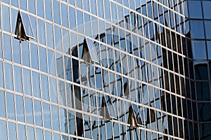 Reflections on glass facade