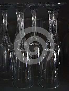 Reflections in glass glasses shelf showcase elegant tableware container photo