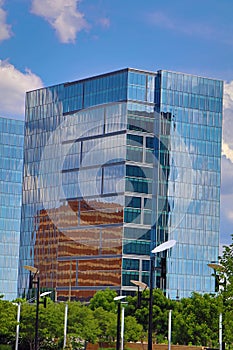 Reflections in the Glass of an Office Building