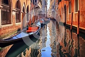 reflections of gondolas in venices tranquil canals