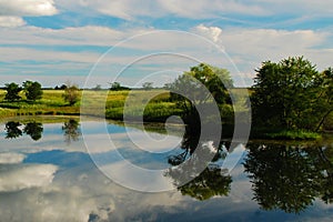 Reflexionen auf der teich 