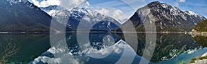 Reflections in the lake Plansee, Austria