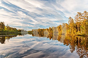 Reflections in a lake in Smaland, Sweden