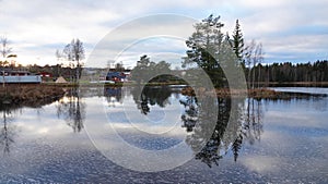 Reflections in lake Ã–je in Dalarna in Sweden