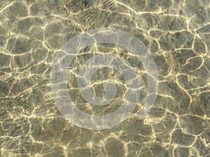 Reflections of light on the bottom of sandy shallows