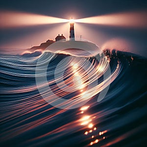 Reflections of a Lighthouse Beam The beam from a distant lightho