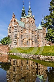 Reflections in the moat of Rosenborg Castle in Copenhagen