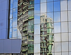 Reflections in a modern building