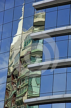 Reflections in a modern building