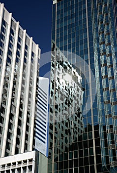 Reflections in office building