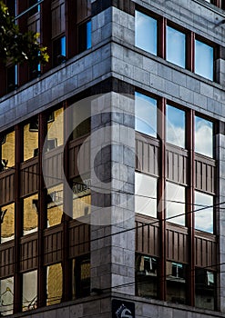 Reflections in an office building in Brussels