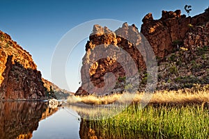 Reflections of rock formations. West MacDonnell Ranges, Northern Territory, Australia