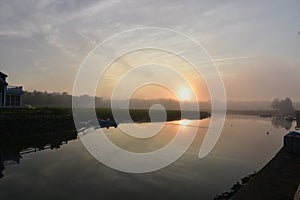 Reflections at Sunrise on a Foggy Day in Duxbury