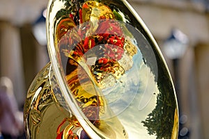 Reflections in the Tubas of Corful Philarmonic Orchestras during the famous Easter Litany Processions