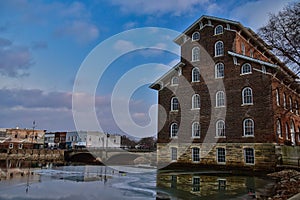 Reflections of the Wapsipinicon River flour Mill, Independence Iowa