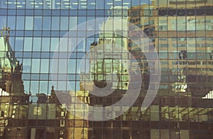 Reflections from the windows of an office block in Vancouver