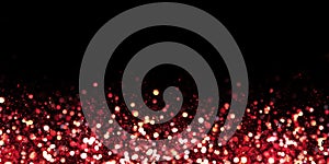 Reflective bokeh effect glitter and luxury texture dust particles magic sparkle abstract black background 3d illustration