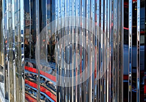 Reflective Chrome Abstract of a 50's era diner