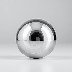 Reflective Chrome Sphere on a White Background