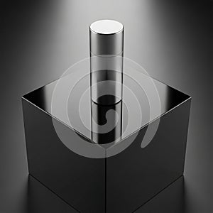 Features a smooth dark gray background with light highlighting