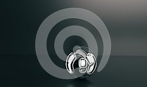 3d Metal Object with reflection and shadow