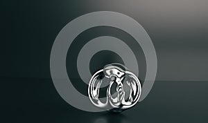 3d Metal Object with reflection and shadow