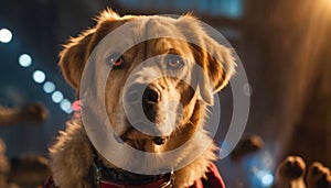 Reflective Dog with Soulful Eyes