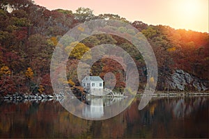 Reflective Fall Colors at Mystic Seaport, CT photo