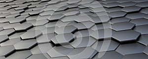 Reflective hexagon tiles background
