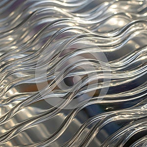 Reflective Metal Waves Background