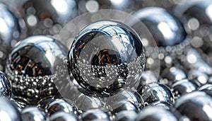 Reflective Metallic Spheres Abstract Background