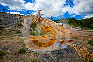 Reflective pool at Mammoth Hot Springs, Yellowstone National Park