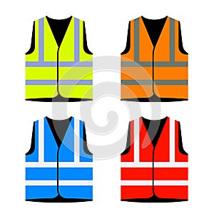 Reflective road industry safety vest