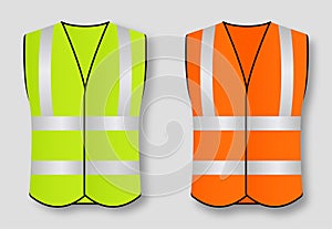 Reflective road safety vests isolated on background. Vector illustration.