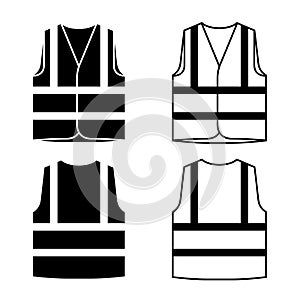 Reflective safety vest black white