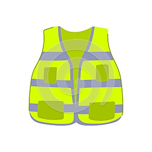 reflective safety vest cartoon vector illustration